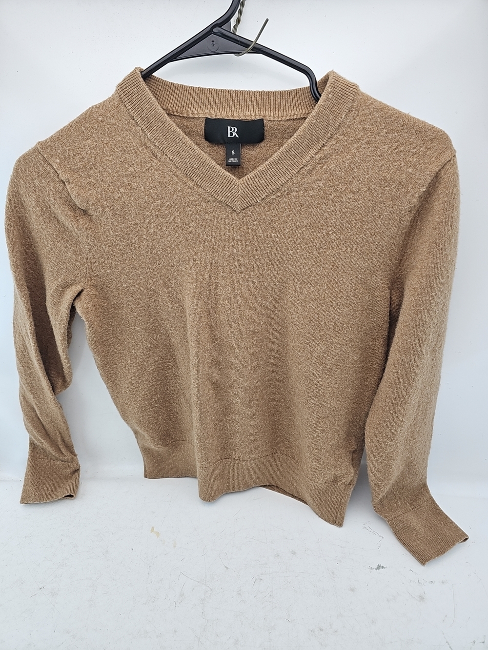 Banana Republic Tan Merino Wool V-Neck Sweater